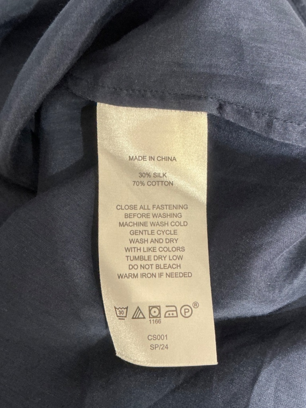 NWT Quince Sheer Cotton Silk Voile Navy Blouse XL - Picture 6 of 7